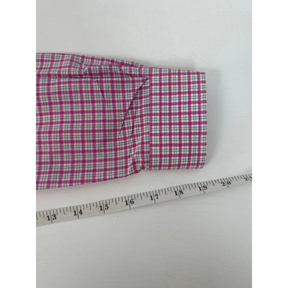 READ Ralph Lauren Mens Pony Pink Plaid Button Down‎ Shirt Long Sleeve Top M